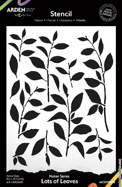 Arden Creative Studio Laurel Grove Maker Series 6x8 Inch Stencil Lots of Leaves