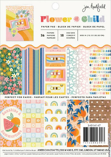 American Crafts Jen Hadfield Flower Child 6x8 Inch Paper Pad