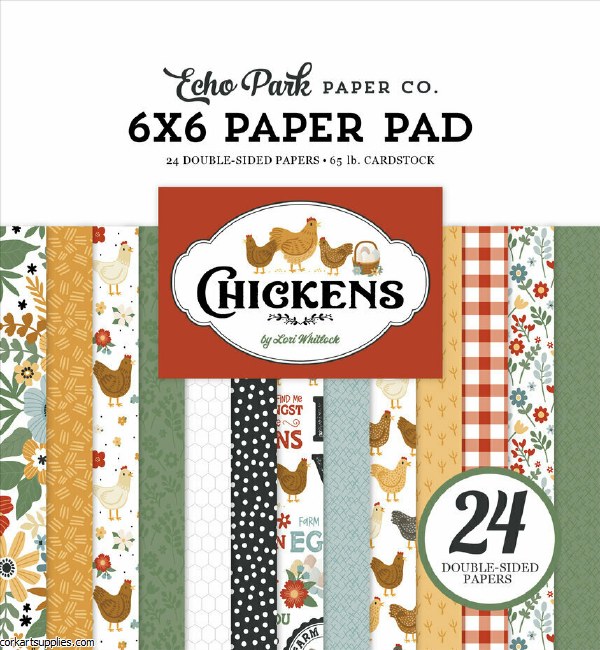 Echo Park Chickens 6x6 Inch Paper Pad