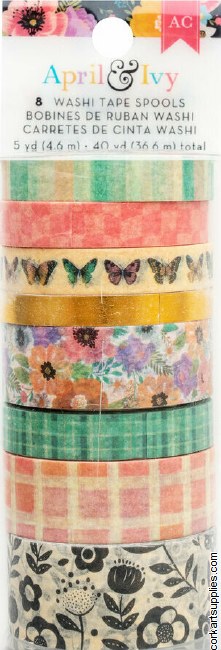 American Crafts April And Ivy Washi Tape Spools Gold Foil (8pcs)