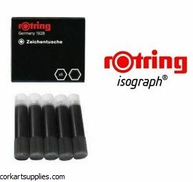 Rotring Ink Cartridge Blk 5pk