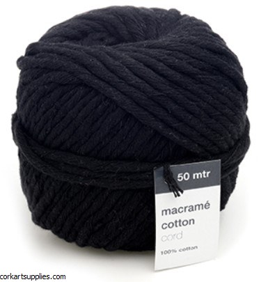 Macrame Cord 5mm 50M Black
