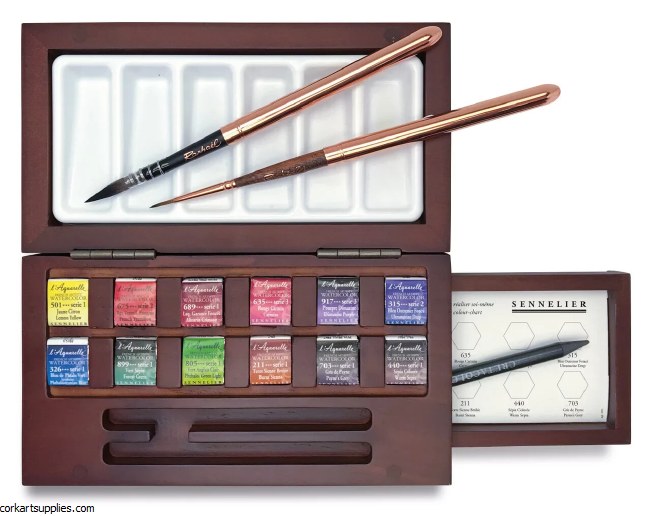 Sennelier AWC Wooden 12 Pan