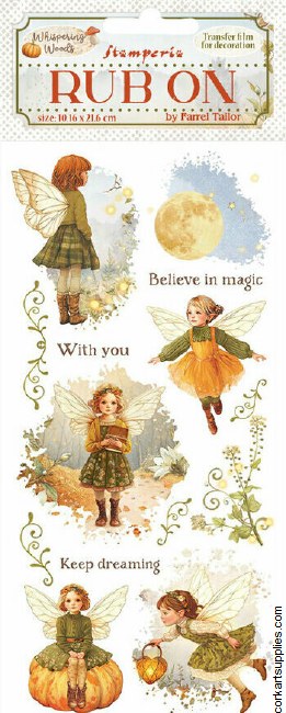 Stamperia Whispering Woods Rub On 4x8,5 Inch Fairy