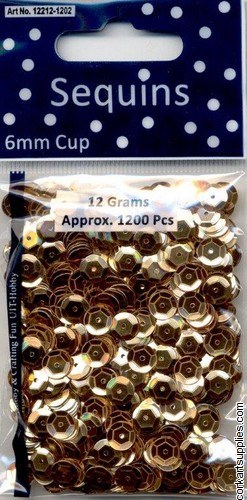 Sequins 6mm Gold Pk 12gm