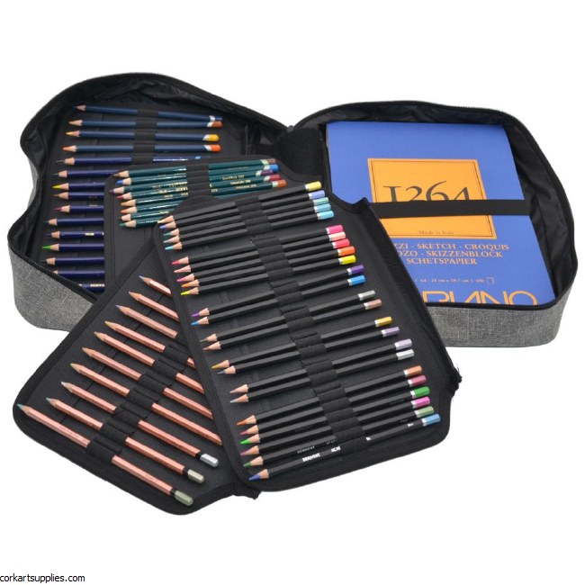 Pencil Wallet Organizer 220 slots & Zip Accessory pockets