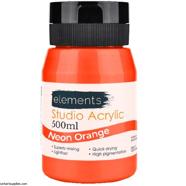 Elements Acrylic 500ml Neon Orange