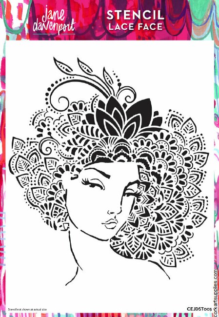Creative Expressions Jane Davenport Stencil A4 Lace Face