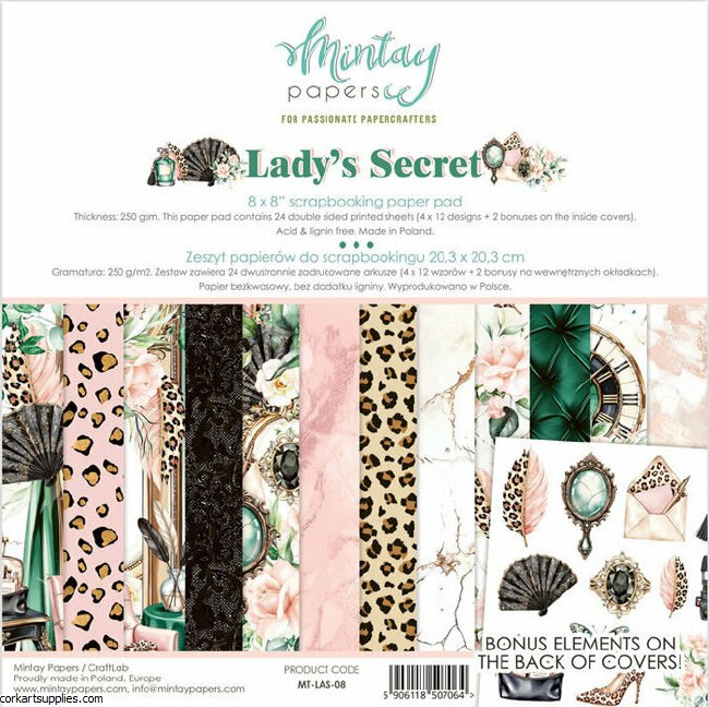 Mintay Lady's Secret 8x8 Inch Scrapbooking Paper Pad