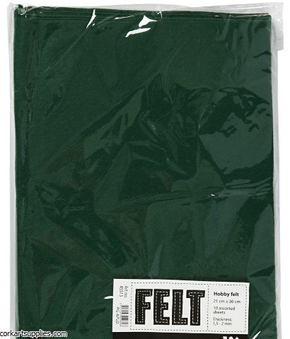 Felt A4 1.5mm Grn Dk 10pk Felt A4 1.5mm Grn Dk 10pk