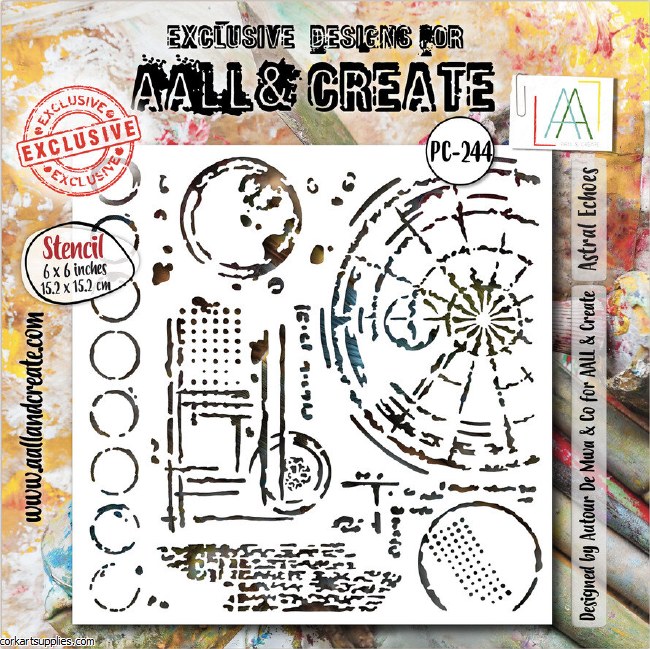 Aall And Create Fractured Ecosphere Stencil 6x6 Inch Astral Echoes