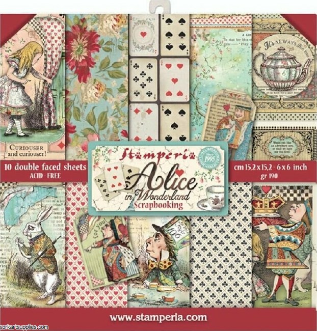 Stamperia Alice in Wonderland 6x6 Inch Paper Pack (outlet)