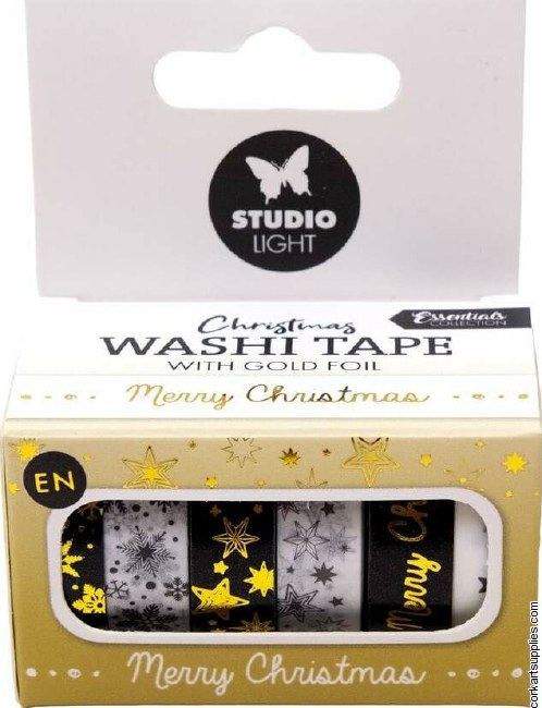 Washi Tape Black/White Gold