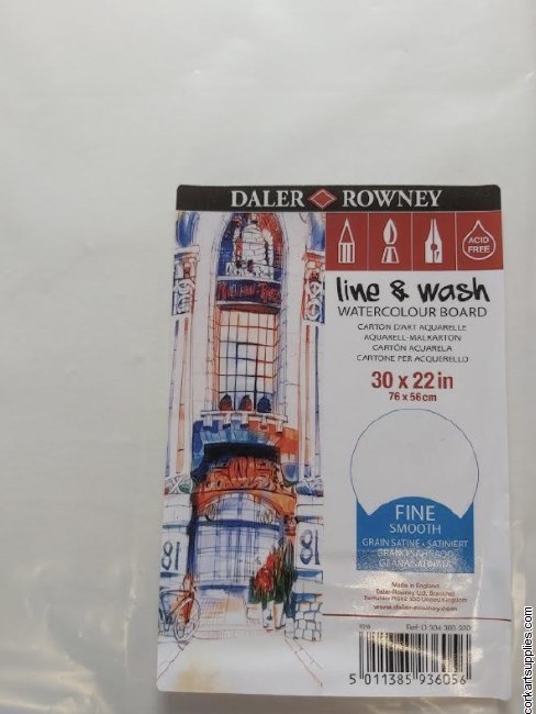 Daler Rowney : Line and Wash Watercolor Board : Acid Free : 30x22in : Not