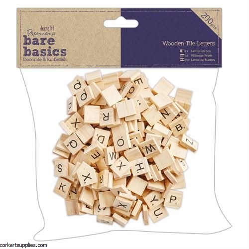 Wooden Tile Letters 15mm 200pk