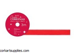 Ribbon 3m Velvet  Xmas Red