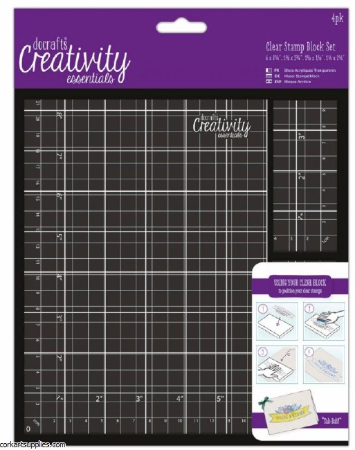 Docrafts Clear Stamp Block 4pk