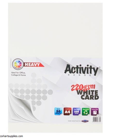 A4 Card 220gm 50pk White