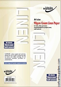 A4 Paper 100g Linen 25pk Cream