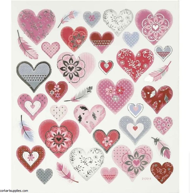 Sticker Sheet Hearts