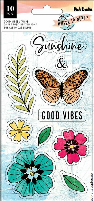 American Crafts Vicki Boutin Where To Next Stamps Acrylic Good Vibes (12pcs)