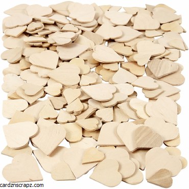 Wood Hearts 2mm AsstSize 250pk Wood Hearts 2mm AsstSize 250pk