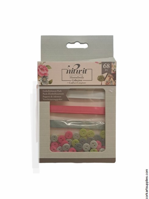 Buttons & Ribbon Assorted 68pk