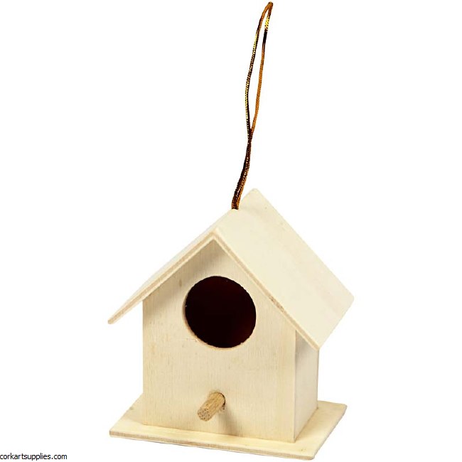 Mini Wooden Bird House 6x6cm