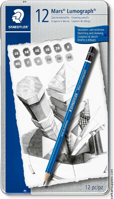 Lumograph Tin Assorted Grades 12 Pack