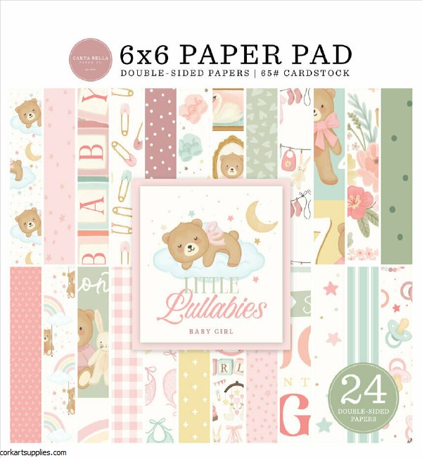 Carta Bella Little Lullabies Baby Girl 6x6 Inch Paper Pad