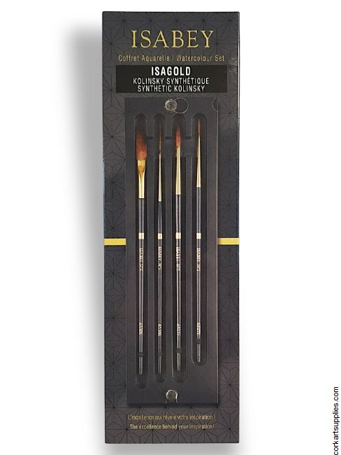 Isabey Isagold Synthetic Kolinsky Brush Set 4pk