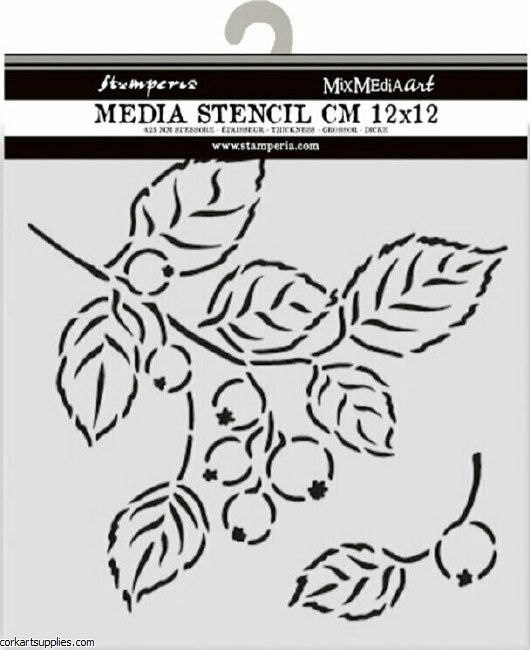 Stamperia Whispering Woods Thick Stencil 12x12cm Berries