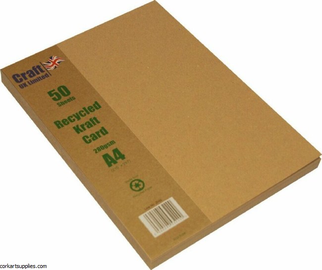 Craft UK Kraft Card A4 Brown Paper Pack