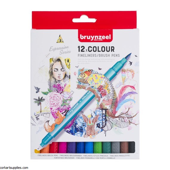 Bruynzeel Twin-Tip Pens 12pk ^