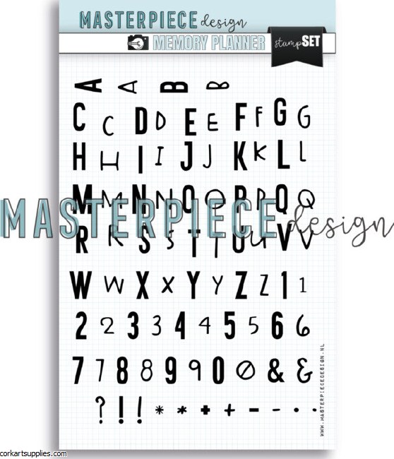 Masterpiece Design Memory Planner Clear Stamp Set 6x8 Inch Double Alphabet  