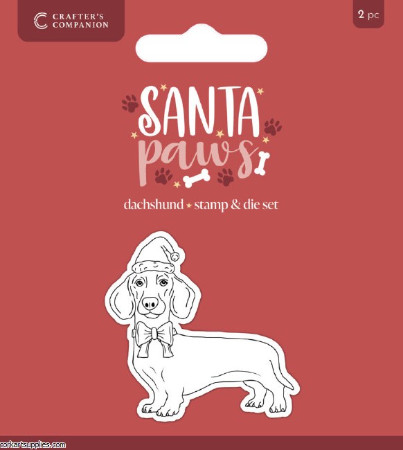 Crafter's Companion Santa Paws Stamp & Die Dachshund