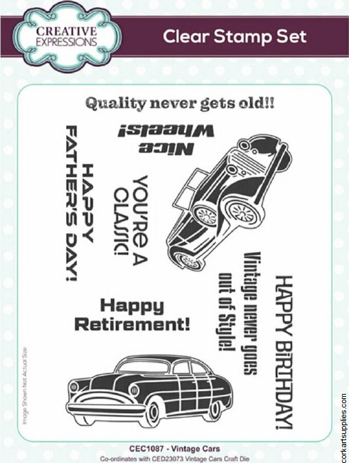 Creative Expressions Clear Stamp A5 Vintage Cars