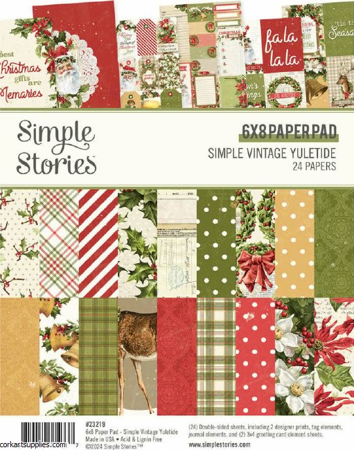 Paper Pk 6x8 Simple Stories Vintage Yuletide