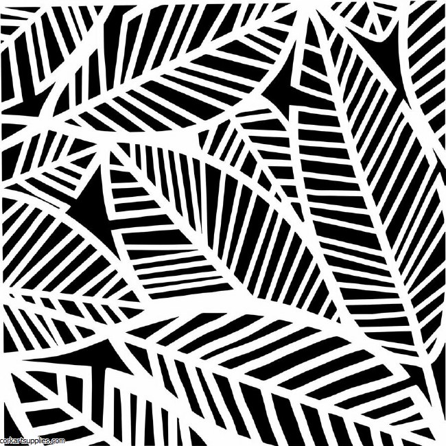 Banana Leaves 6x6 Inch Stencil