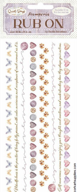 Stamperia Quiet Days Rub On 8,33x2,36 Inch Cozy Borders