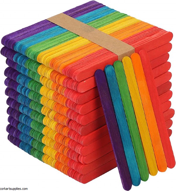 Lolly Sticks 1000pk 114x10x2mm Coloured