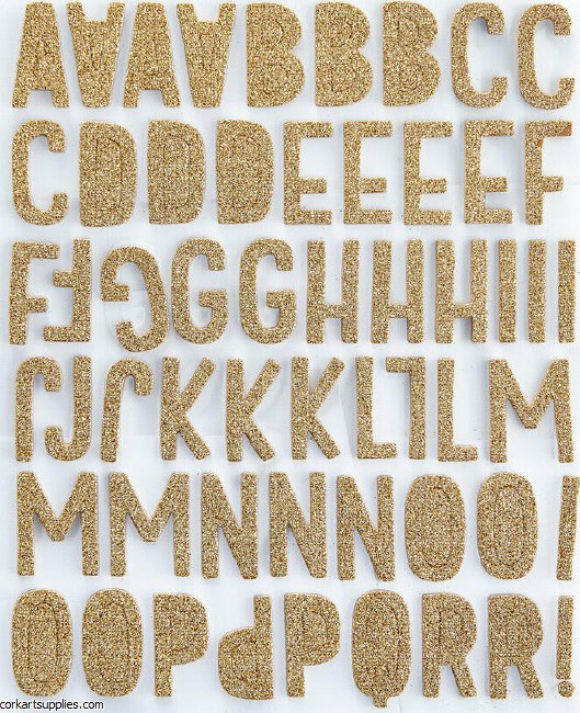 Gold Glitter Foam Block Alphab