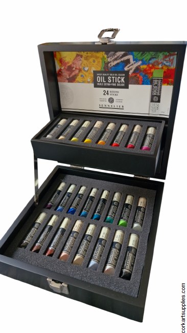 Sennelier Oil Stick Black Wood Box 12ml x 24 Sticks