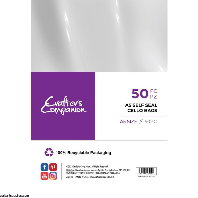 Cellophane Bag A5 50pk Crafter's Companion