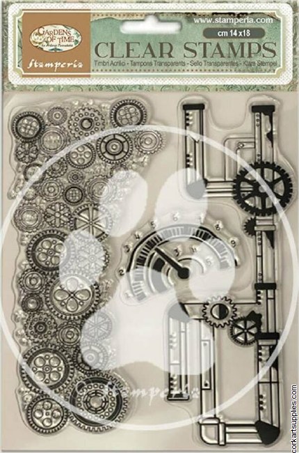 Stamperia Gardens of Time Clear Stamp Tubes And Clocks by Antonis Tzanidakis