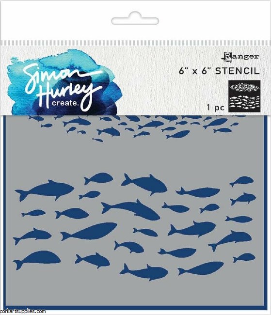 Ranger Simon Hurley Create. Stencils 6x6 Inch Fish Frenzy