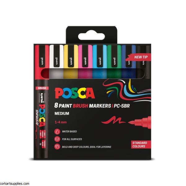 Posca Brush PC5BR Basic 8pk