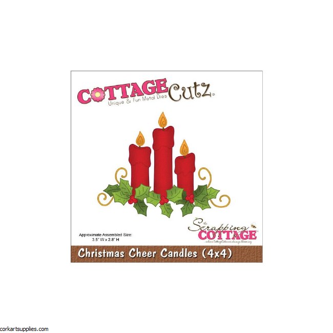CottageCutz Die 4X4 Christmas Cheer Candles