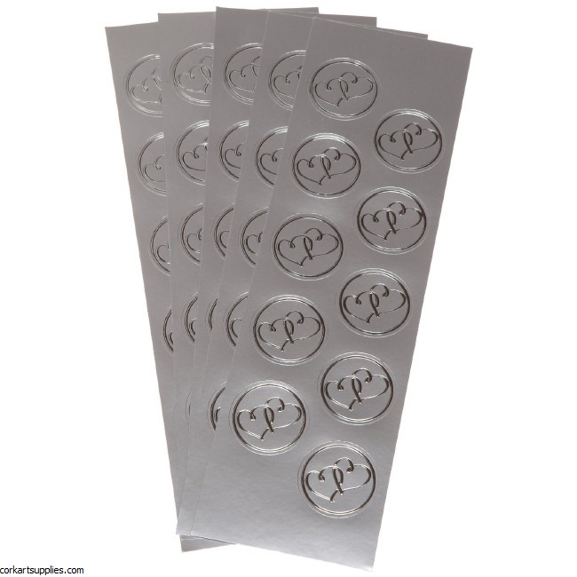Wilton Heart Seals 50pk Silver Wilton Heart Seals 50pk Silver