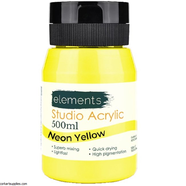 Elements Acrylic 500ml Neon Yellow